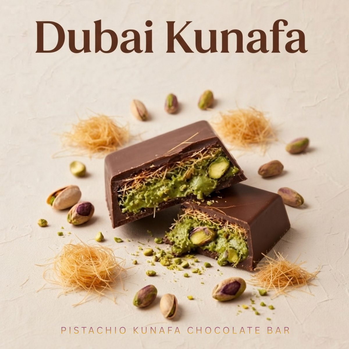 Dubai Kunafa Chocolate with Pistachio